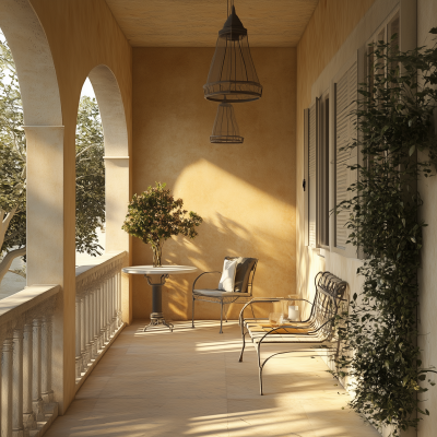 European Verandah in Afternoon Light