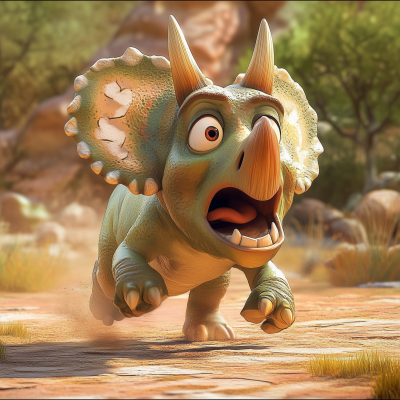 Scared Triceratops