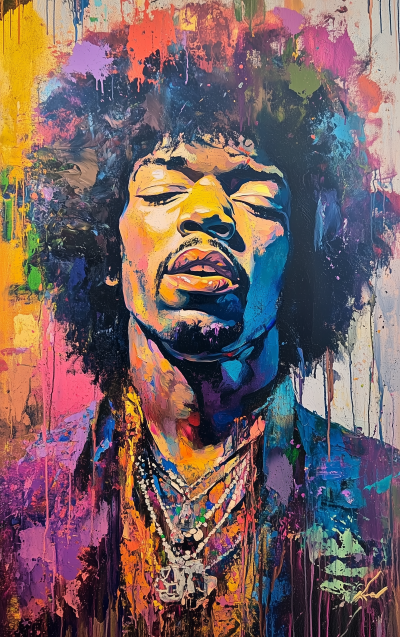 Psychedelic Portrait of Jimi Hendrix