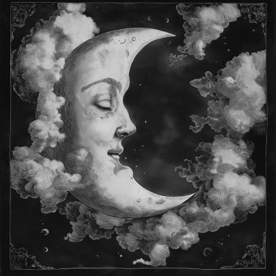 Vintage Moon Illustration