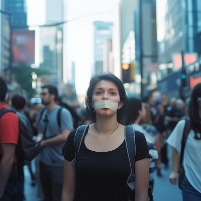 People with Taped Mouths in Toronto