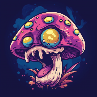 Psychedelic Mushroom Cartoon