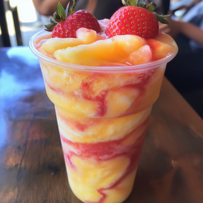 Pineapple Strawberry Swirled Slushies