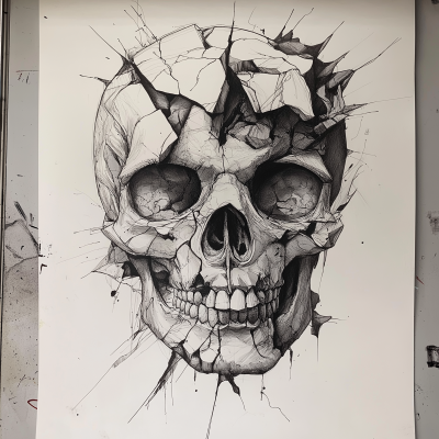 Mystic Skull Tattoo Design