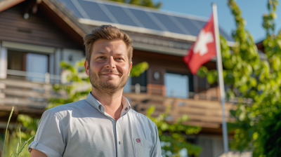 Happy Man in Switzerland