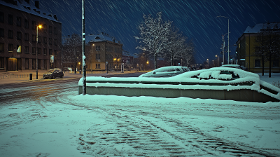 Snowy Night in Gothenburg