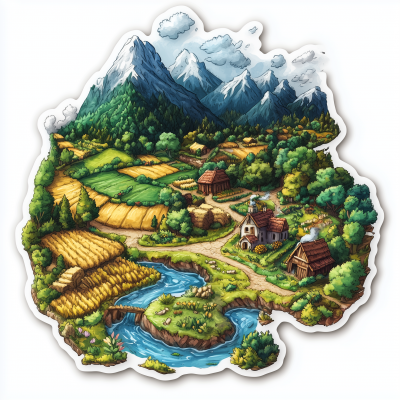 Isometric Agricultural Land Stickers