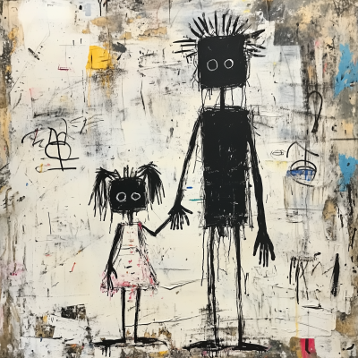 Friends in Basquiat Style