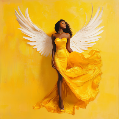 Brownskin Woman with Wings