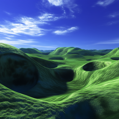 Dreamlike Green Valleys Scene