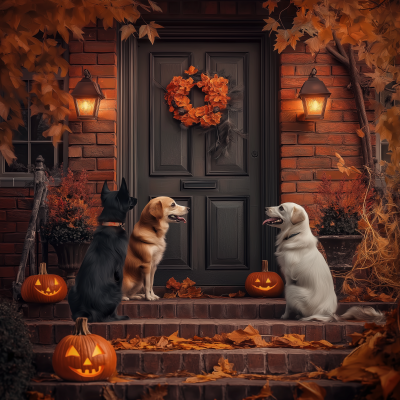 Dogs Waiting on Halloween
