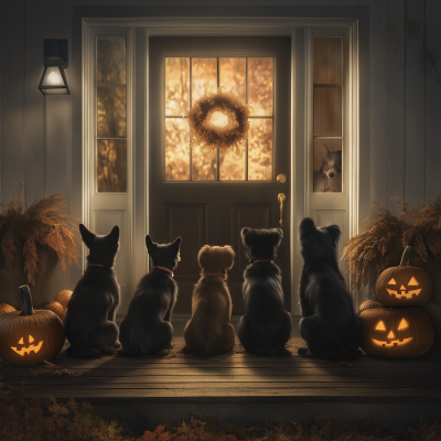 Dogs Waiting for Halloween