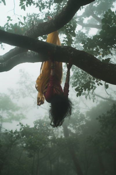 Scary Woman in Bengali Saree