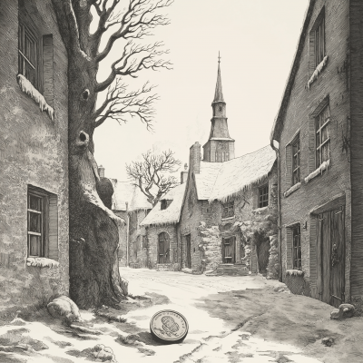 Winter Street in Old German City