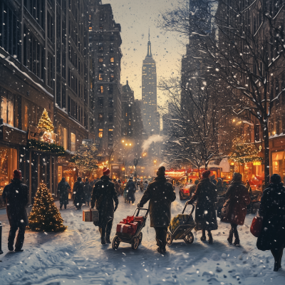 Snowy Christmas Eve in New York City