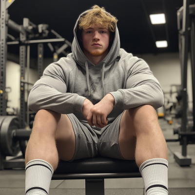 High School Powerlifter Resting