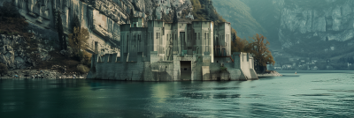 Brutalist Castle by Lake Garda