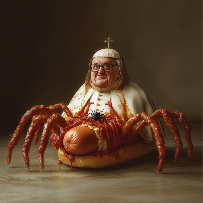 Pope Hot Dog With Spider