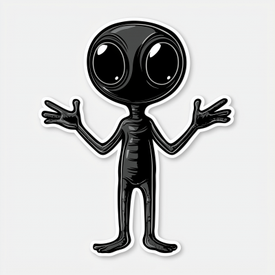 UFO Alien Sticker