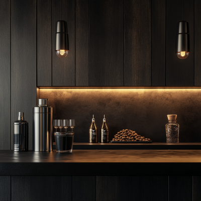 Modern Bar Countertop Mockup