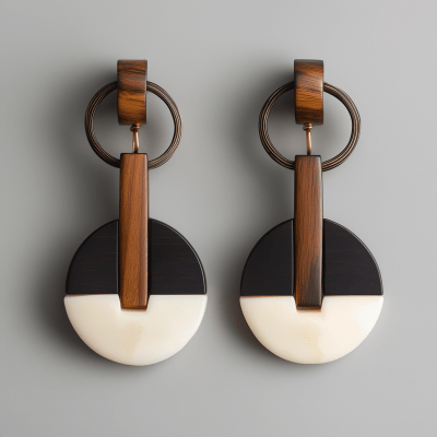 Contemporary Ebony and Ivory Earrings