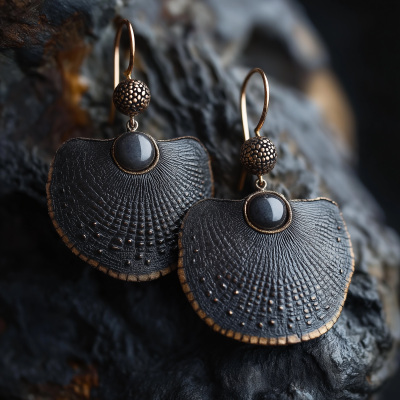 Unique Stingray and Lava Stone Earrings