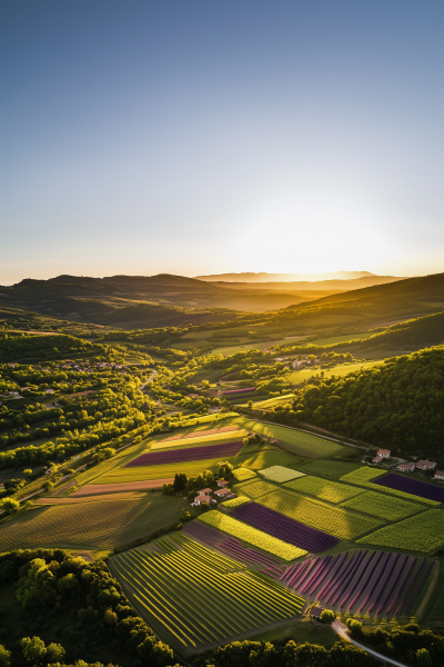 Aerial View of Grasse Fields