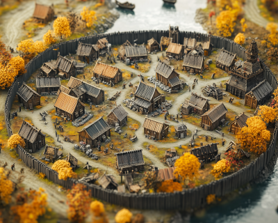 Viking Fortified City Battlemap