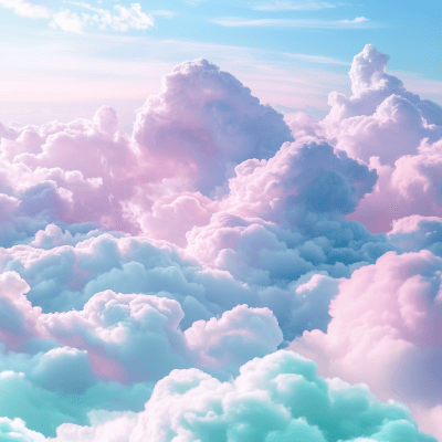 Aerial View of Fluffy Clouds