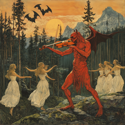 The Red Satyr at Sunrise