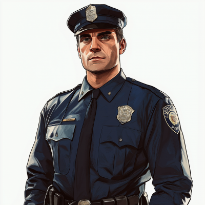 Realistic Police Officer Drawing