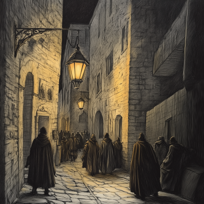 Torchlit Medieval Alley