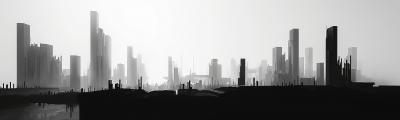 Futuristic Brutalist Skyline