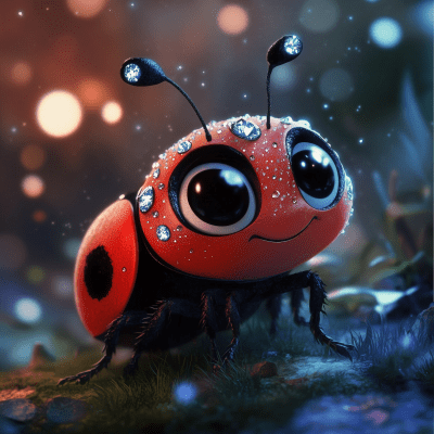 Colorful Ladybug with Diamonds