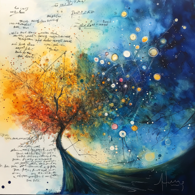 Abstract Watercolor of the Universe