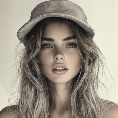 Hyper Realistic Girl in Pencil Art