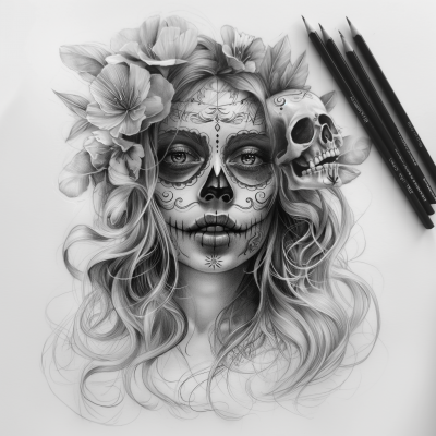 Sugar Skull Drawing