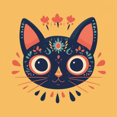 Calavera Cat Illustration