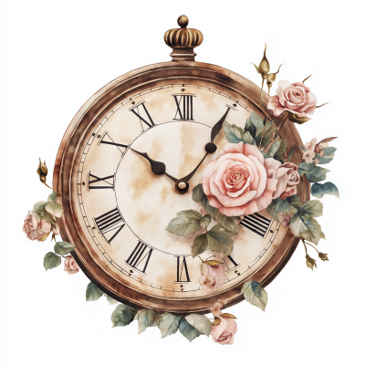 Vintage Floral Clock