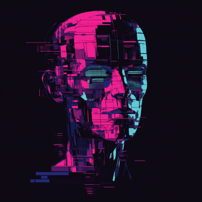 Retro Robot Face