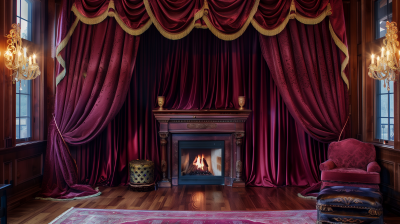 Dramatic Burgundy Curtain Backdrop