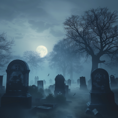 Eerie Halloween Graveyard