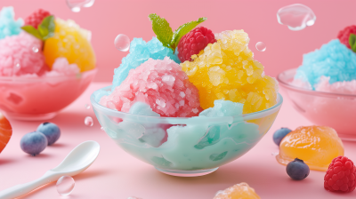 Colorful Shaved Ice Desserts