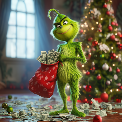 Grinch with Money Bag