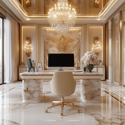 Luxury Cream and Gold Office