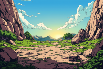 Comic Book Style Landscape