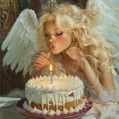 Angel Blowing Out Candle