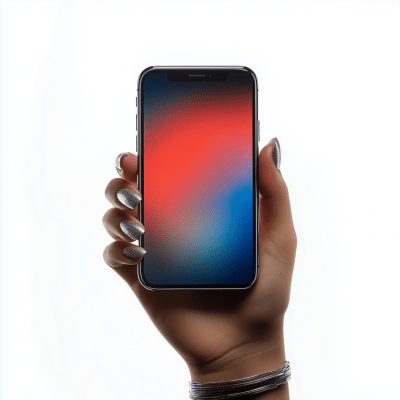 Close-Up of Hand Holding iPhone