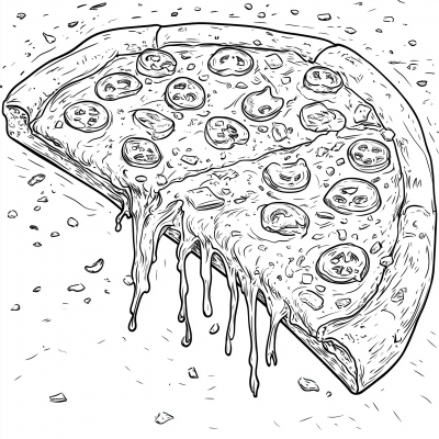 Line Art Pizza Story