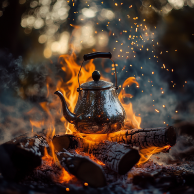 Teapot Over Campfire